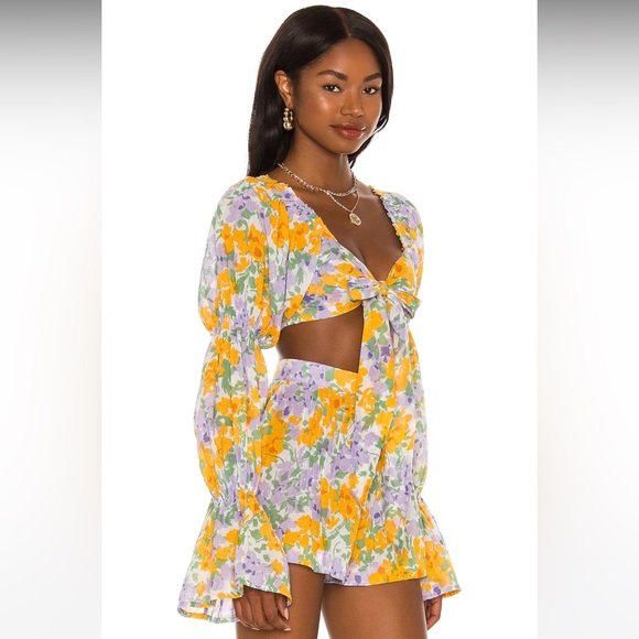 Tularosa Lydia Top in Periwinkle Floral Size Small - Picture 5 of 6